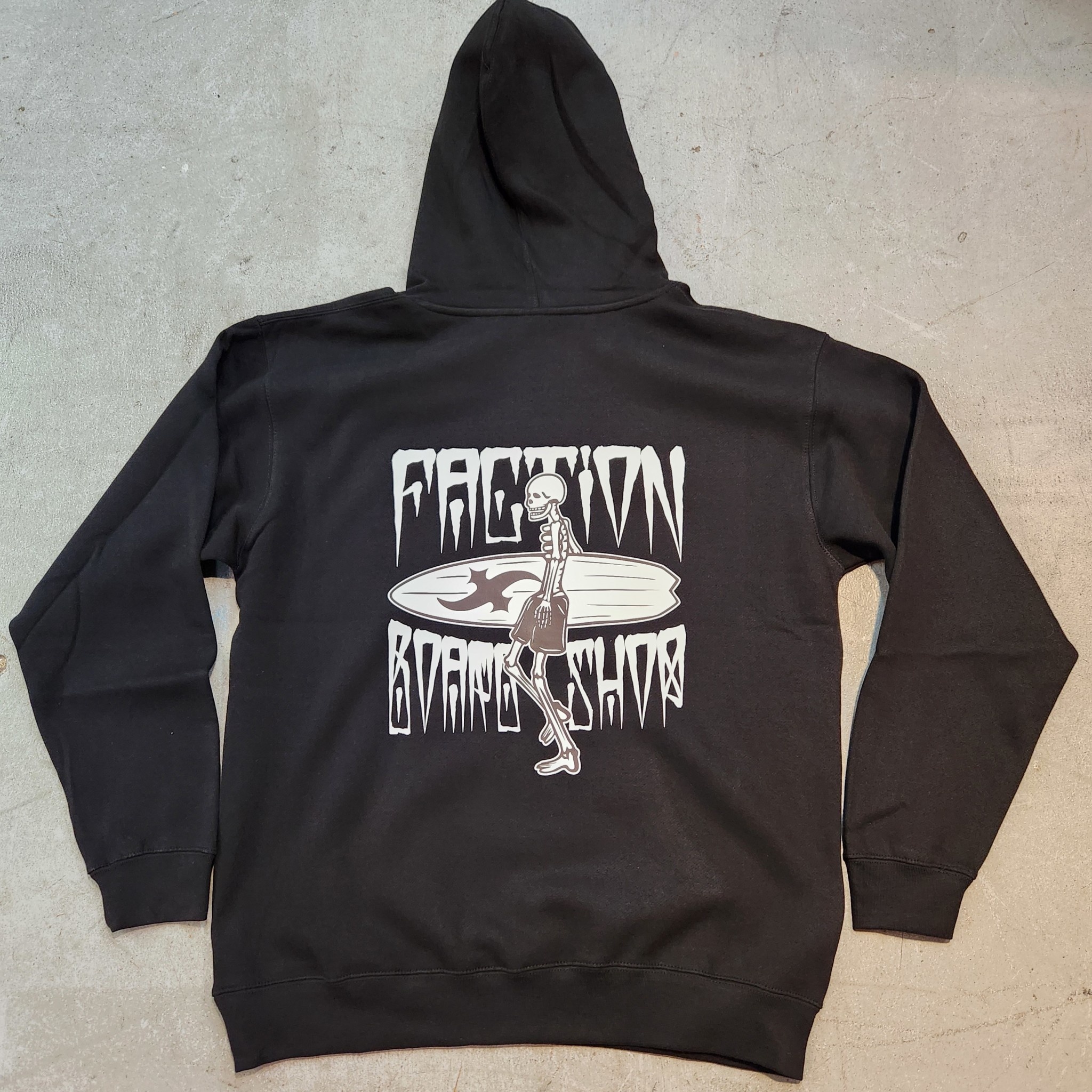 Faction Skelesurf Heavyweight Hoodie - Black - Faction Boardshop