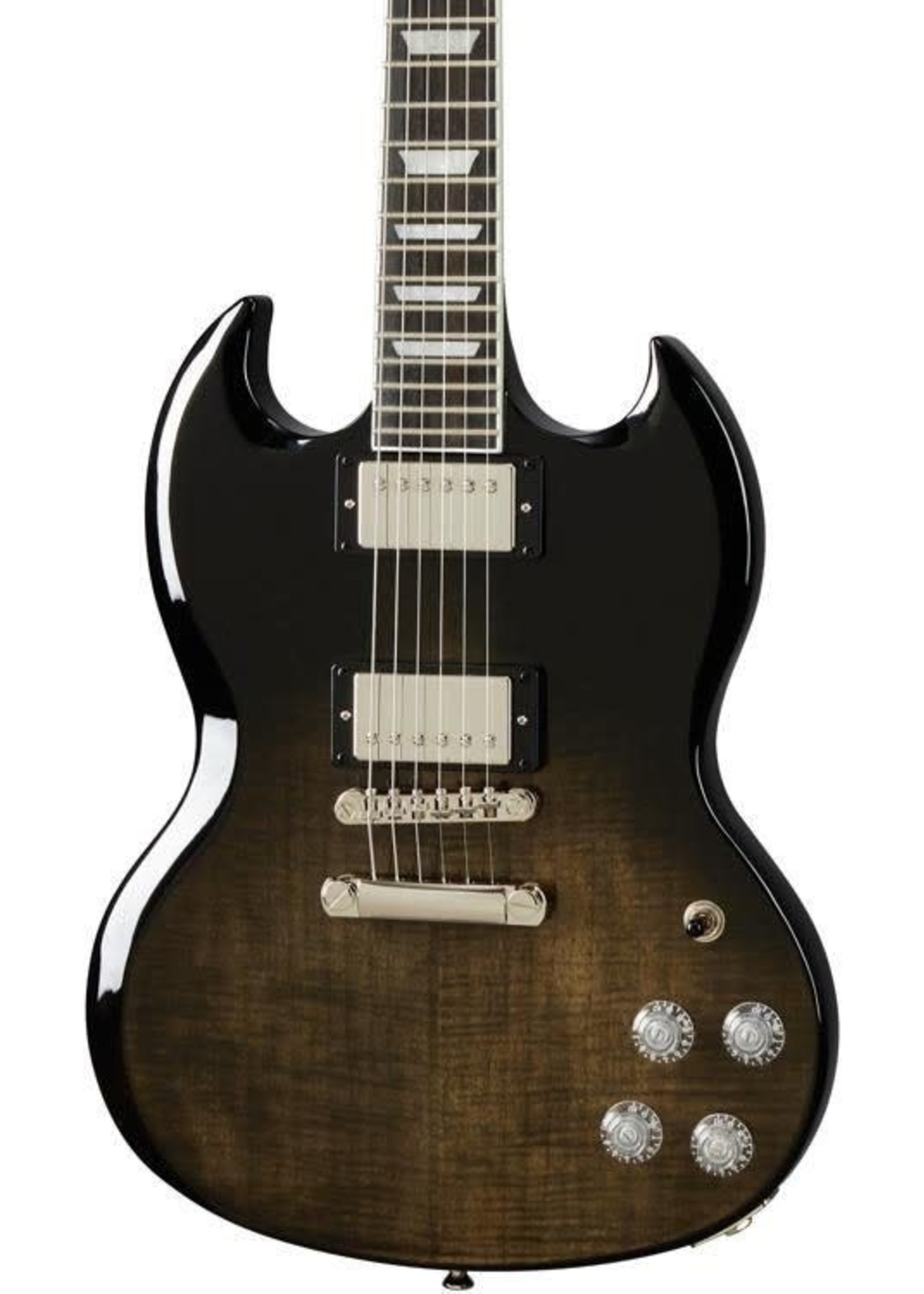 Epiphone Epiphone EISMFTBFNH SG Modern Figured 6-String RH Electric Guitar–Trans Black Fade EISMF-TBF-NH