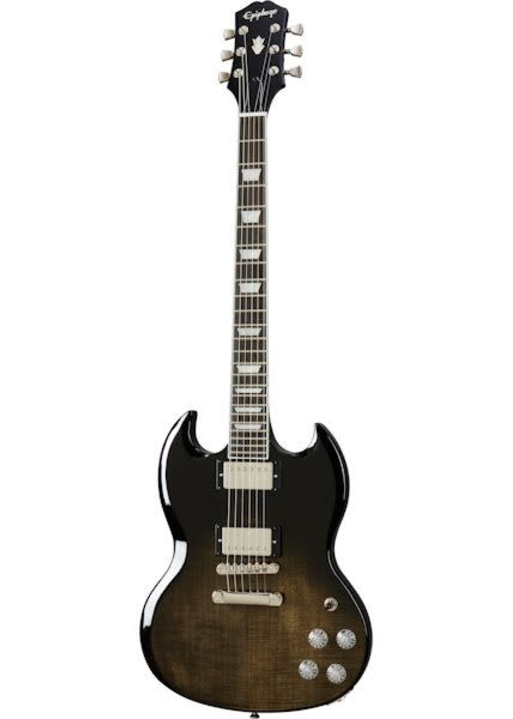 Epiphone Epiphone EISMFTBFNH SG Modern Figured 6-String RH Electric Guitar–Trans Black Fade EISMF-TBF-NH