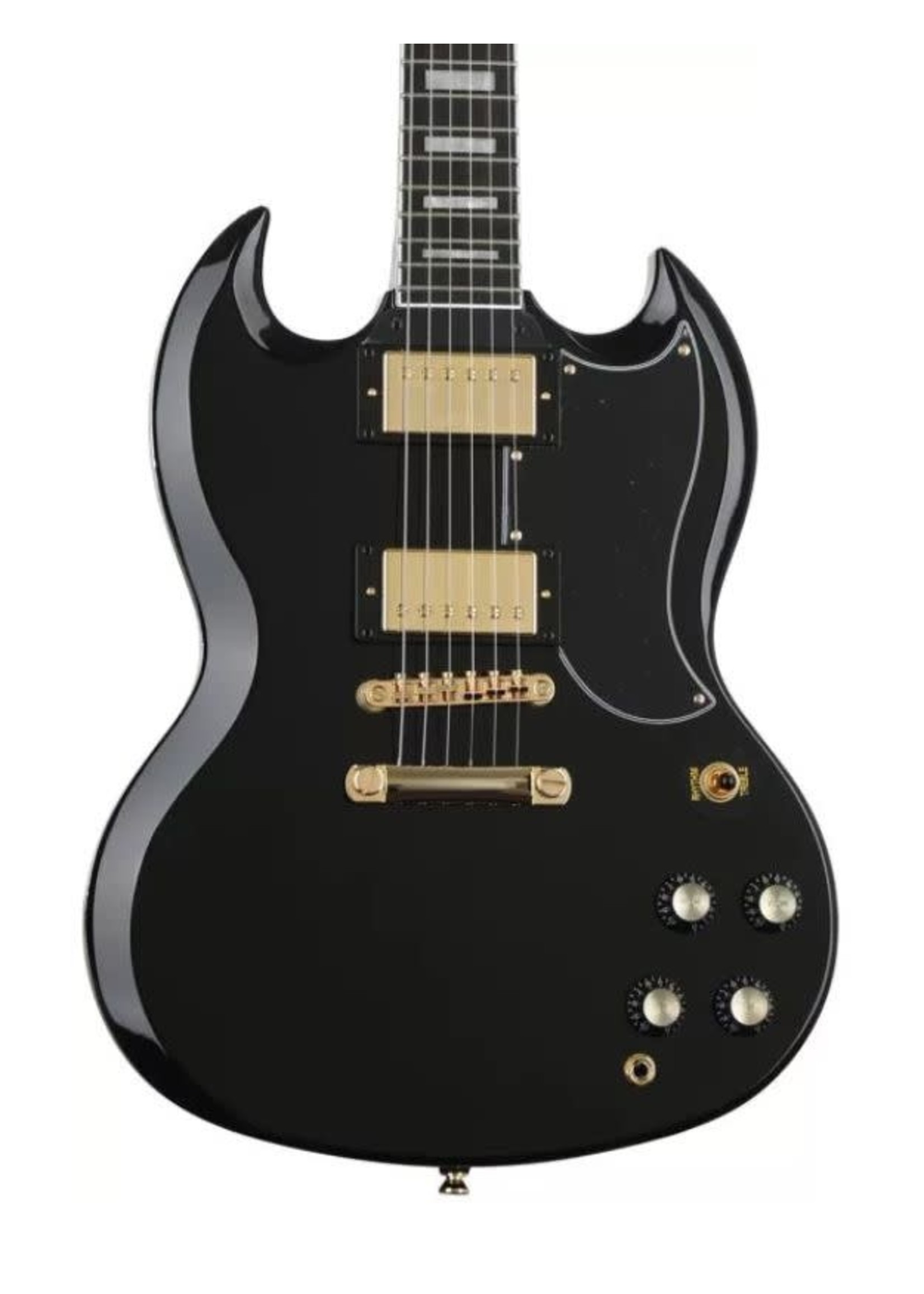 Epiphone Epiphone EISCEBGH SG Custom 6-String RH Electric Guitar–Ebony EISC-EB-GH