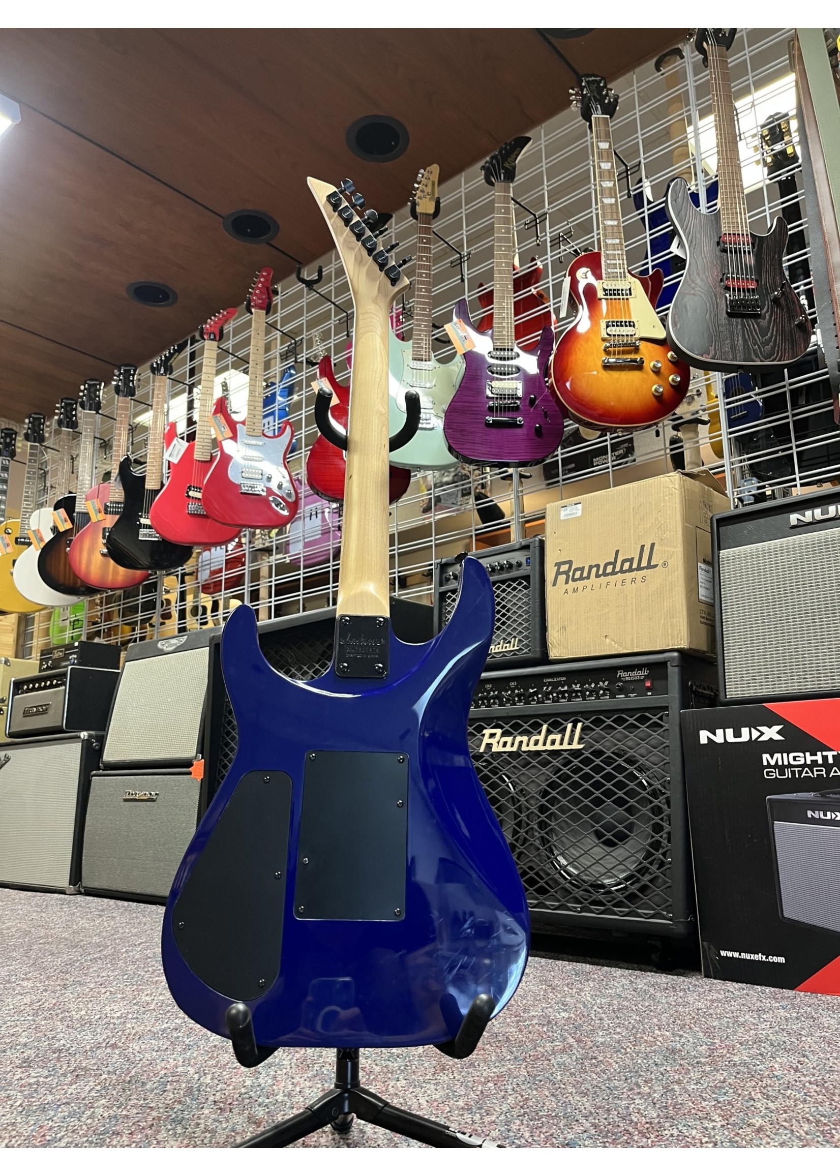 USED Jackson Guitars JS Series Dinky Arch Top JS32Q DKA, Amaranth Fingerboard - Transparent Blue