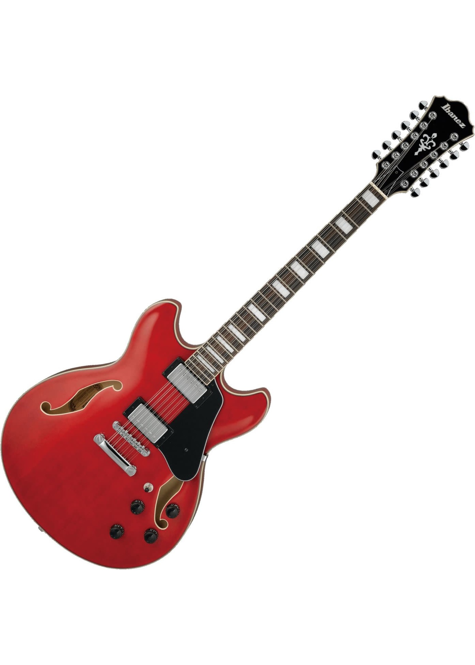 IBANEZ Ibanez AS7312TCD Artcore Series 12-String RH Semi-Hollow Electric Guitar-Transparent Cherry Red as-7312-tcd