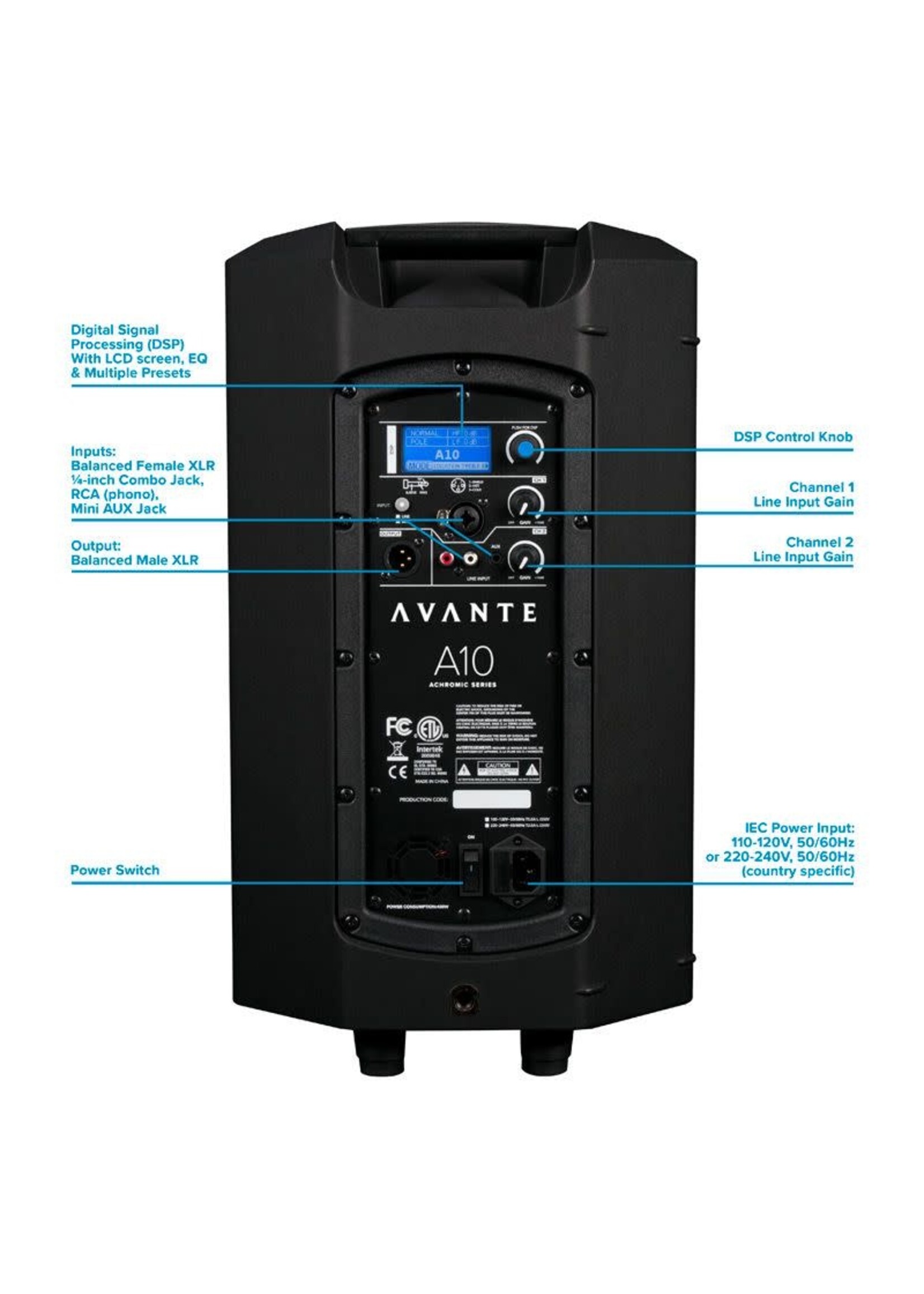 Avante Avante Audio A12 Achromic Series 12-inch, 2-way Active Loudspeaker. 1200watts