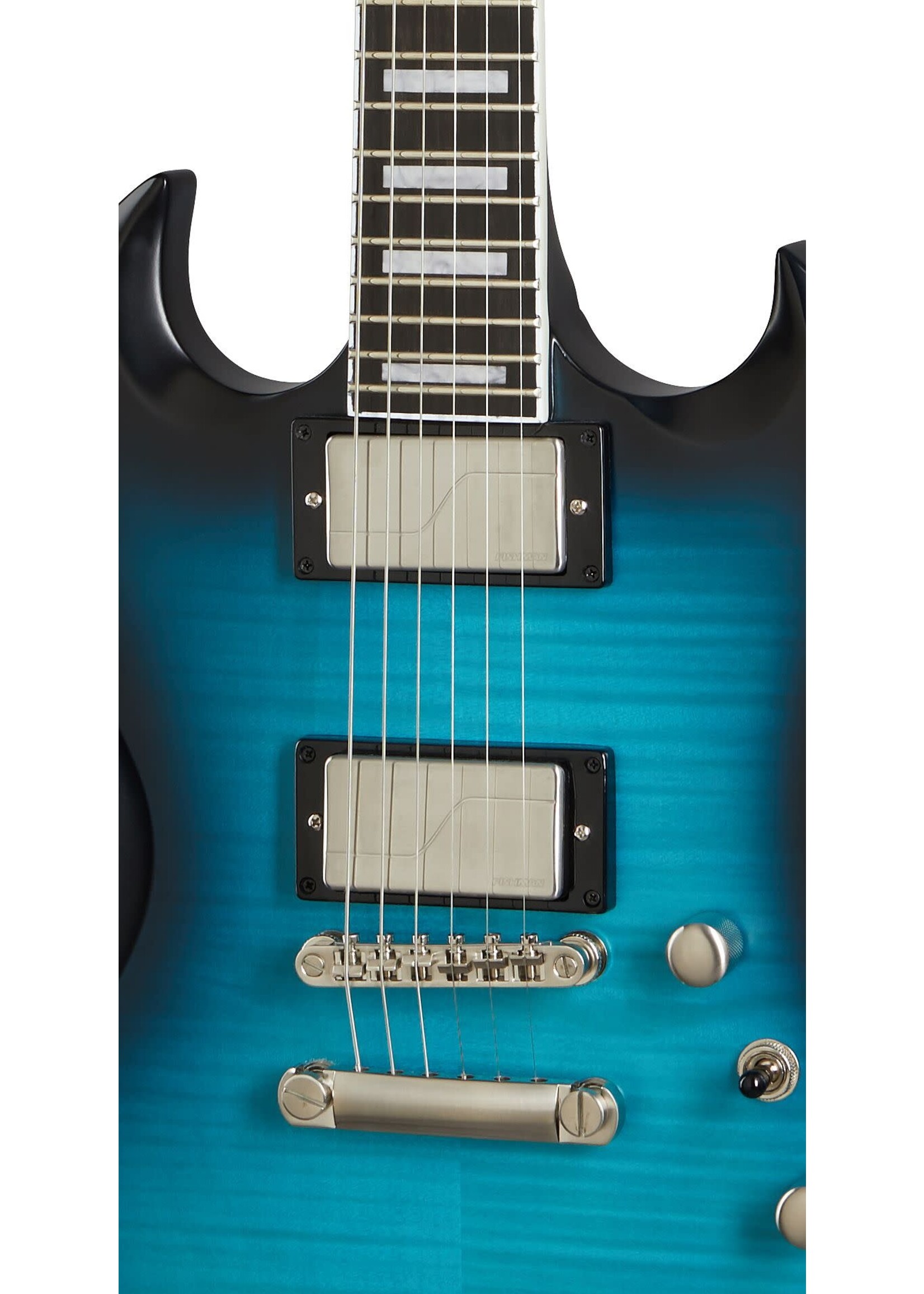 Epiphone Epiphone EISYOTANH Prophecy SG 6-String RH Electric Guitar-Blue Tiger Gloss eisyotanh