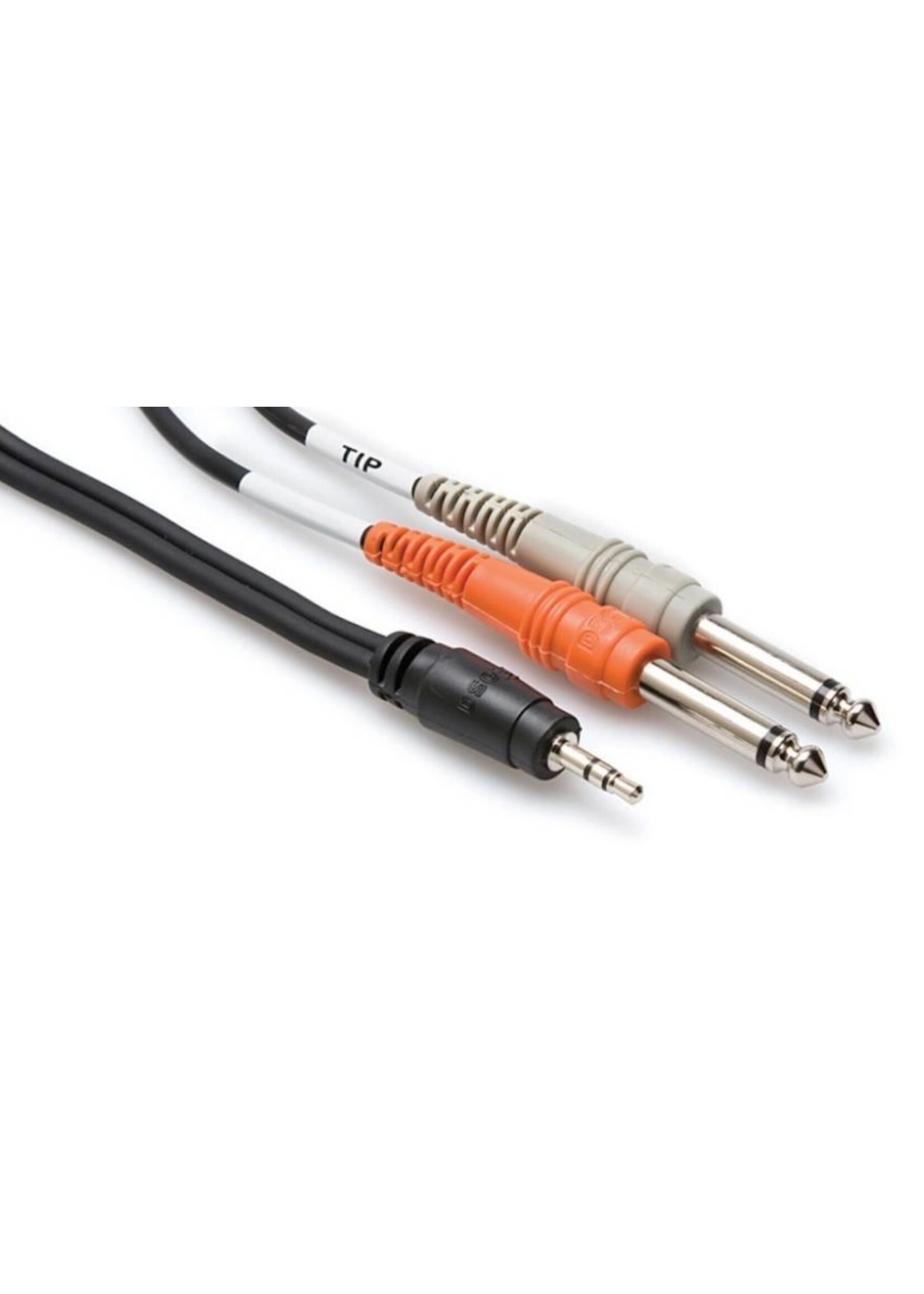 Hosa Stereo Breakout 3.5mm (M) TRS to Dual 1/4'' TS - 3 foot |   Model: # CMP-153