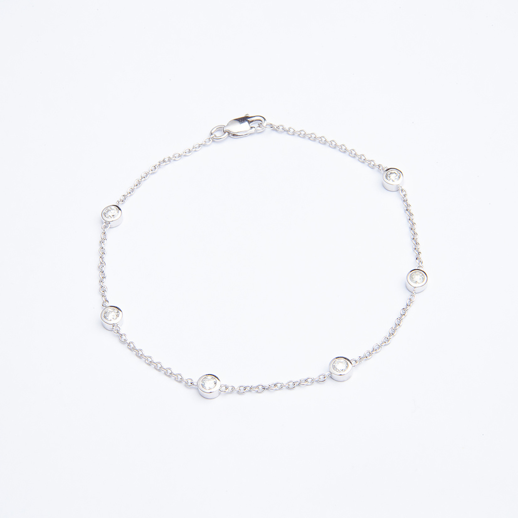 LXR Jewelry Bracelet 14K White Gold Diamond