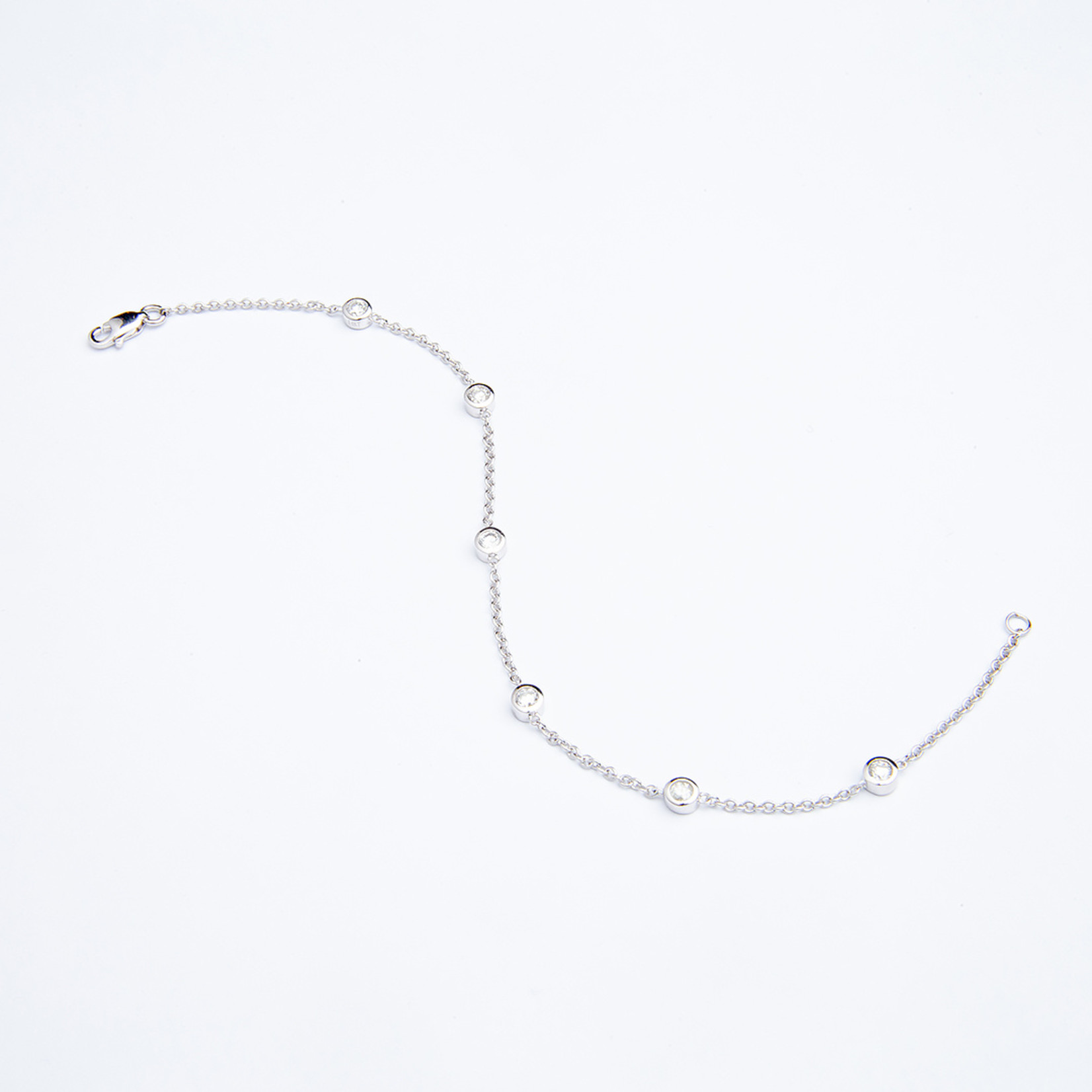LXR Jewelry Bracelet 14K White Gold Diamond