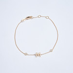 LXR Jewelry Bracelet 14K Yellow Gold Initial M Diamonds