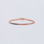 LXR Jewelry Tennis Bracelet 14KW Rose Gold 5.0CT Multi Sapphire