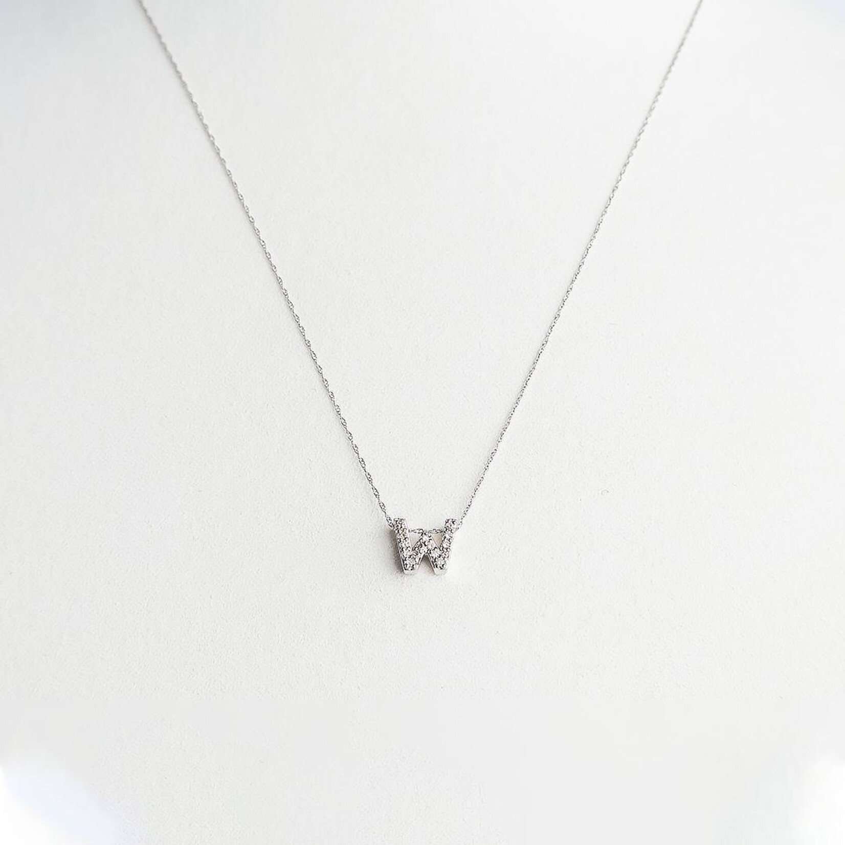LXR Jewelry Pendant 14K DIA 0.10CT WG "W"