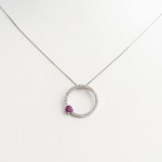 LXR Jewelry 14K White Gold Diamond Pendant Necklace