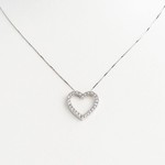 LXR Jewelry 14K White Gold Diamond Pendant Necklace
