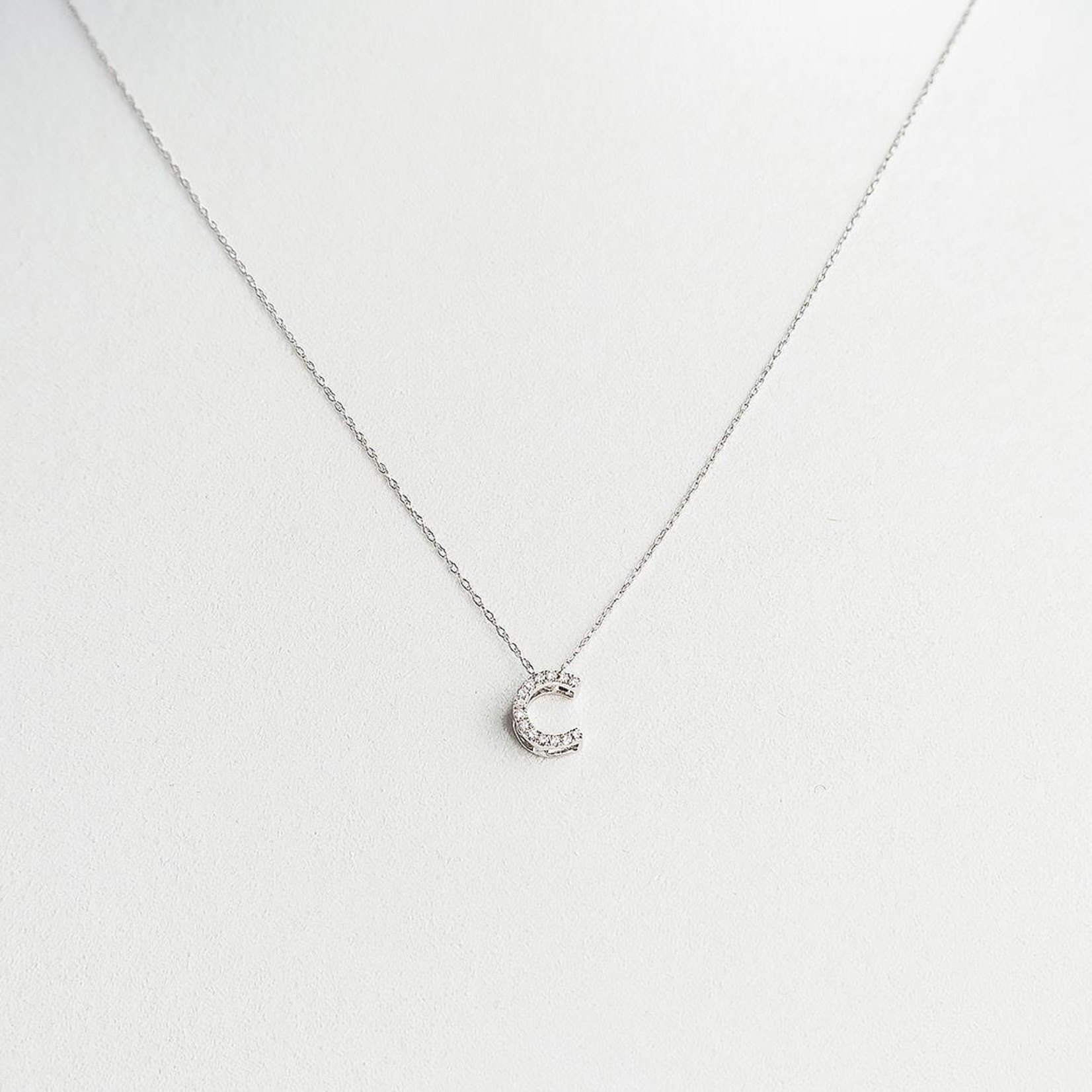 LXR Jewelry Pendant 14K DIA 0.10CT WG "C"