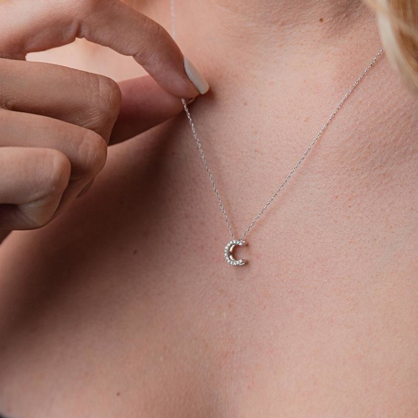 LXR Jewelry Pendant 14K DIA 0.10CT WG "C"