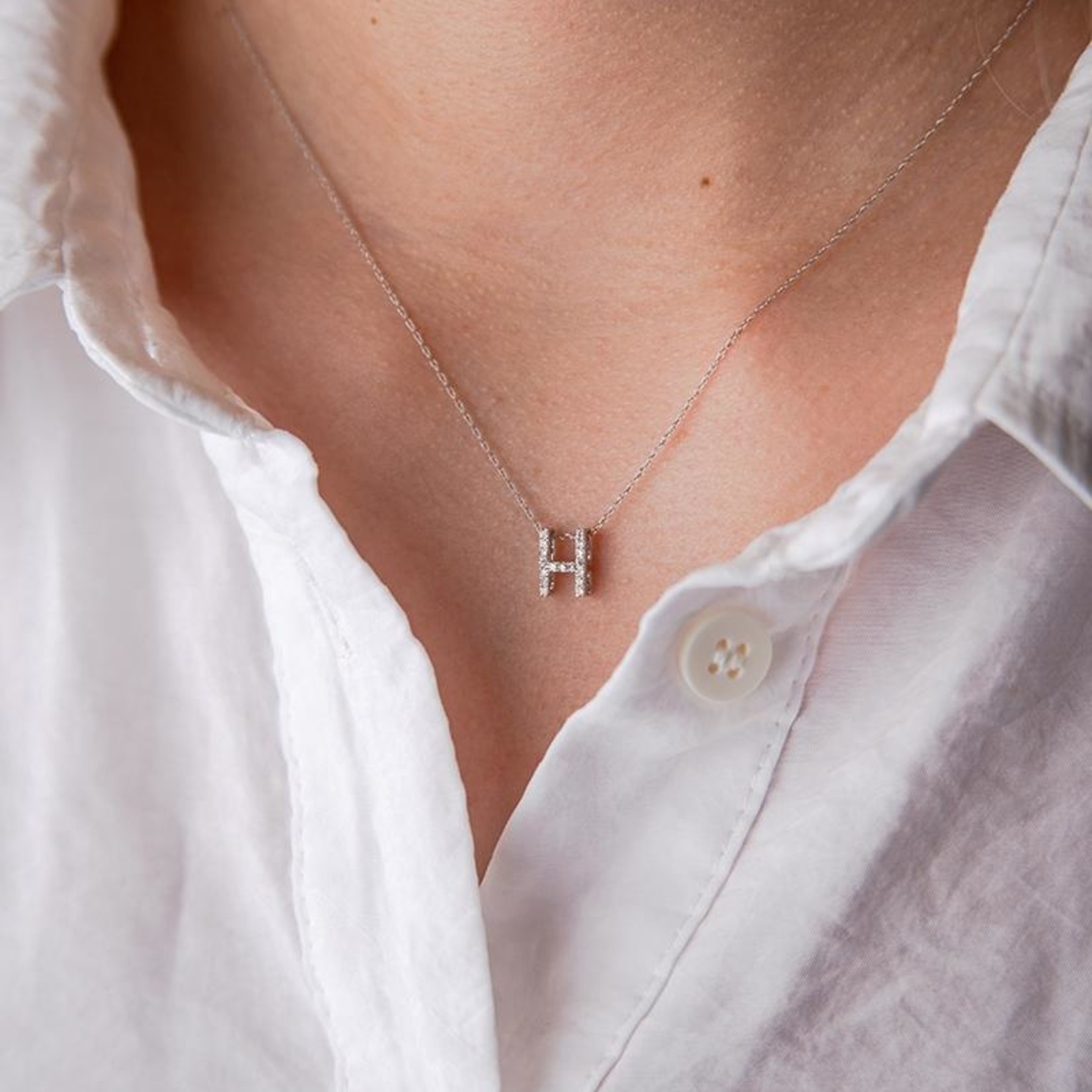 LXR Jewelry Pendant 14K DIA 0.10CT WG "H"