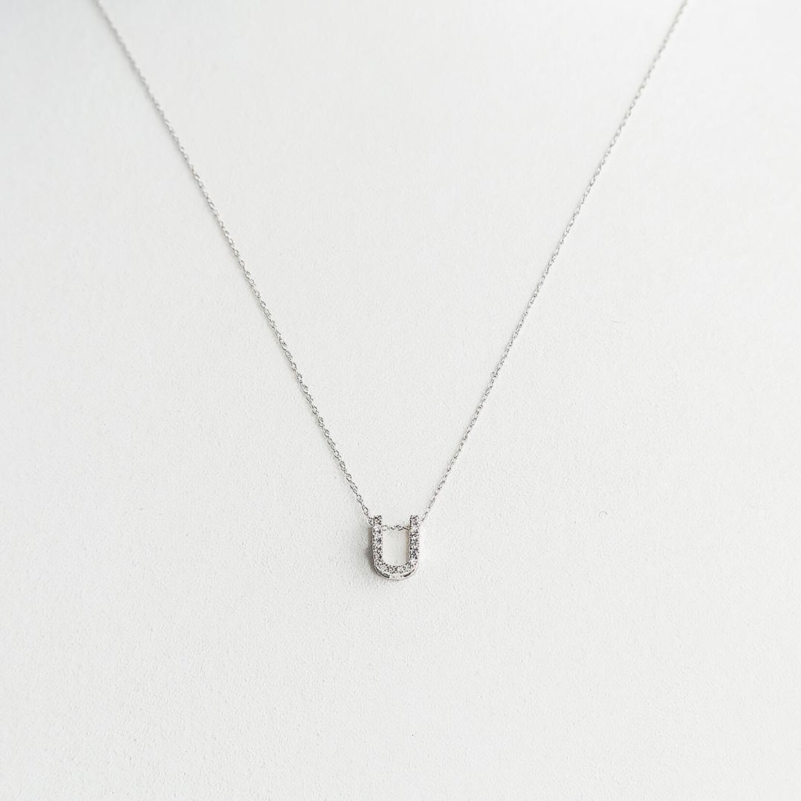 LXR Jewelry Pendant 14K DIA 0.10CT WG "U"