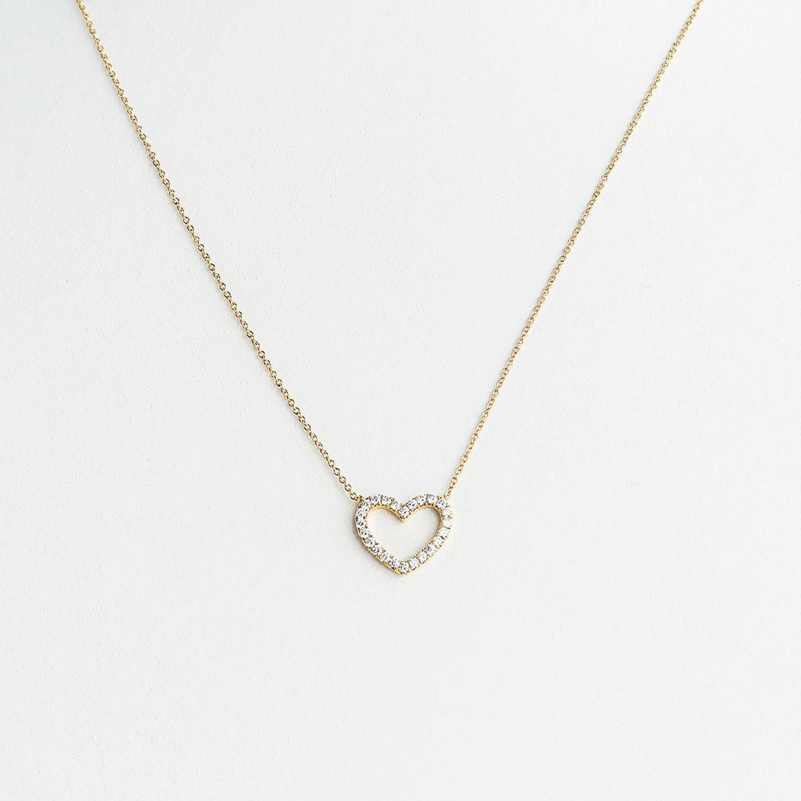 LXR Jewelry Pendant 14KY HEART DIA .34CT