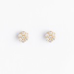 LXR Jewelry Earrings 14K Yellow Gold Diamond