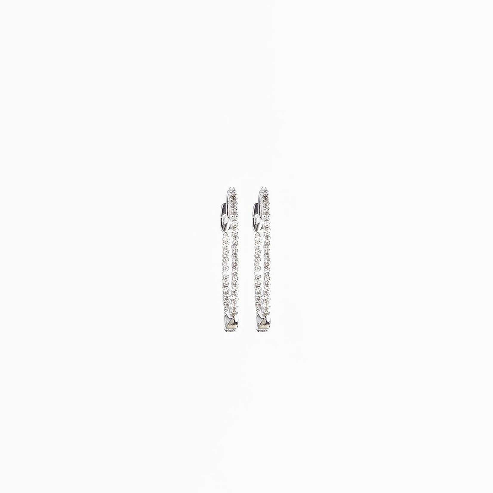 Skinny Diamond Interior & Exterior Hoop Earrings - Nuha Jewelers