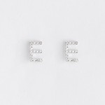 LXR Jewelry Earrings 14KW DIA .10CT Initial E