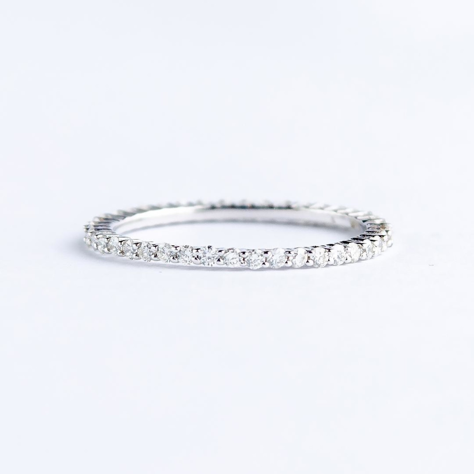 LXR Jewelry Ring Band 14K White Gold DIA 0.46CT