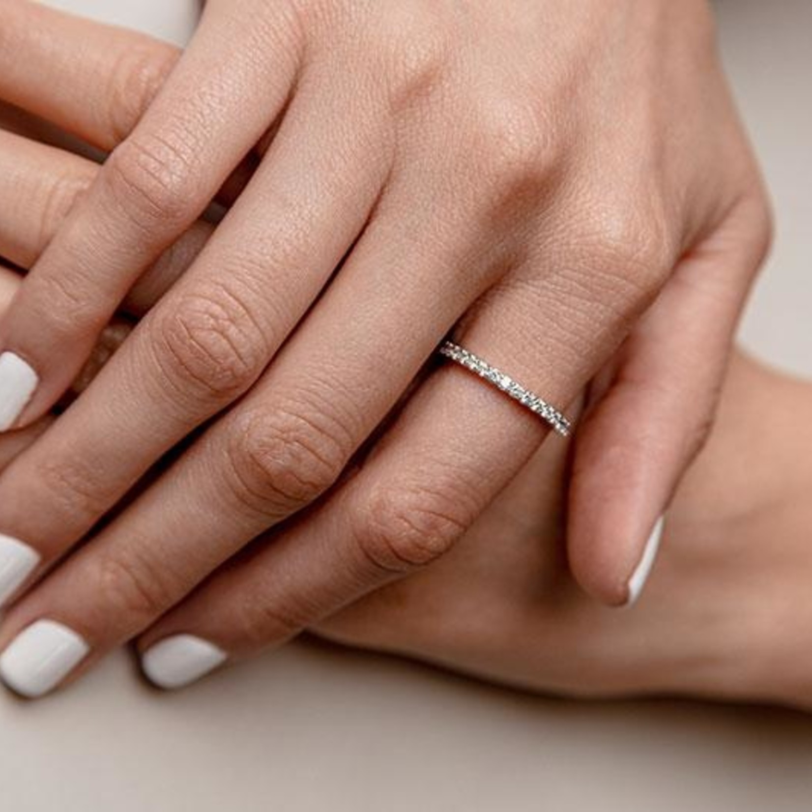 LXR Jewelry Ring Band 14K White Gold DIA 0.46CT