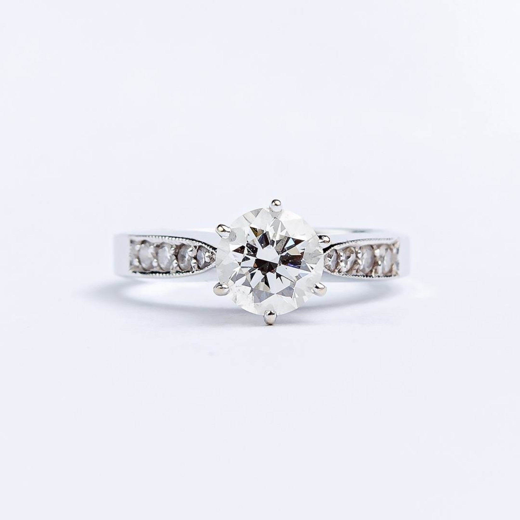 GIA Ring 18KW Round DIA 1.40CT GIA H/VS1