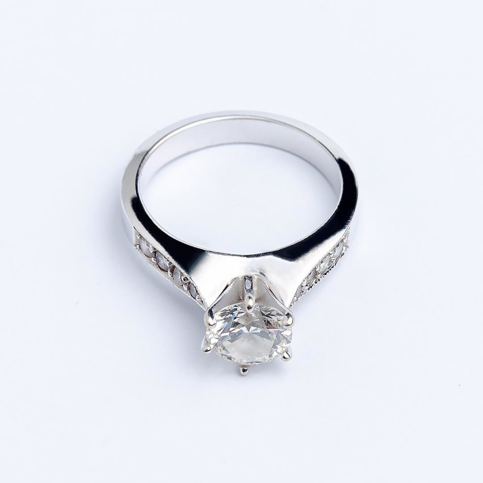 GIA Ring 18KW Round DIA 1.40CT GIA H/VS1
