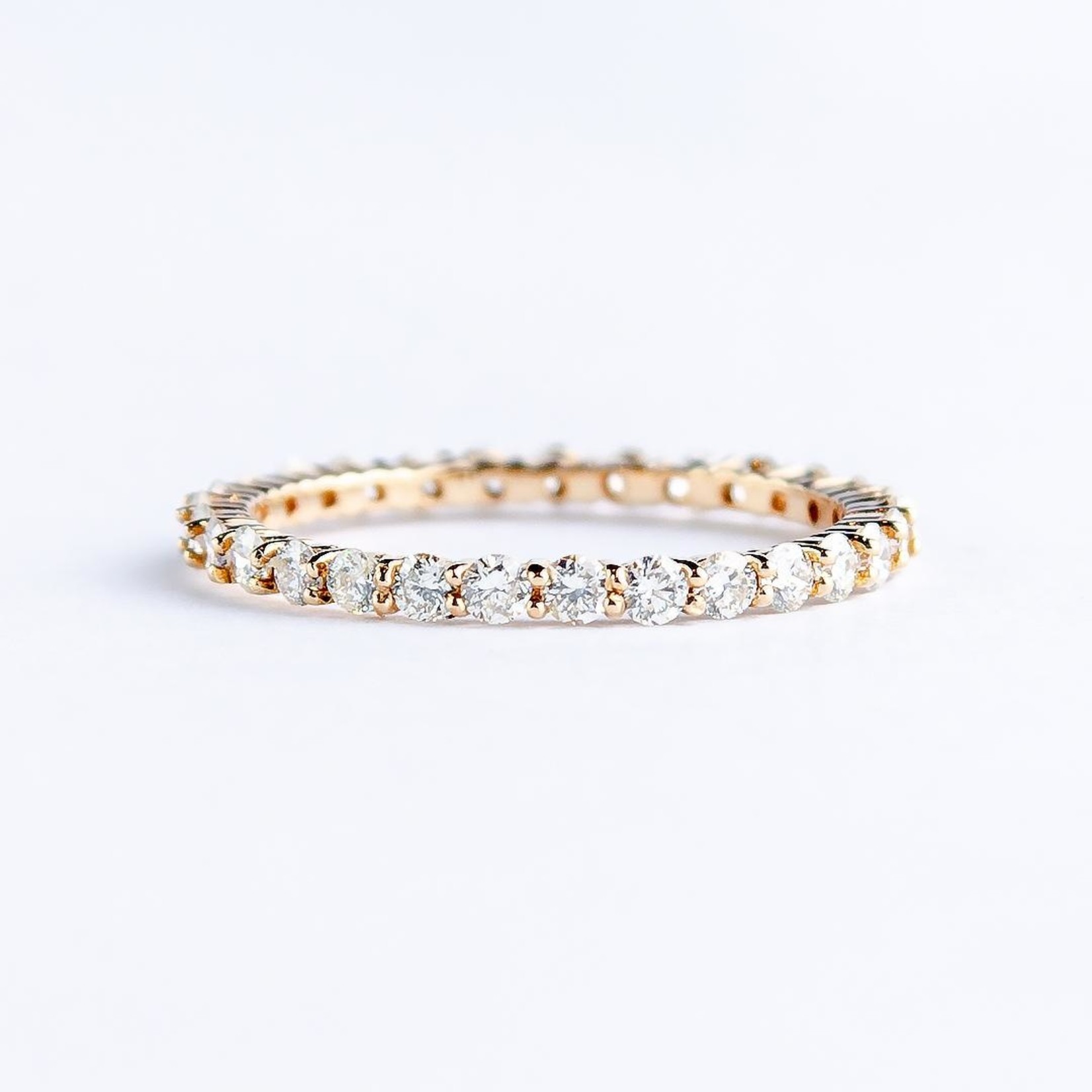 LXR Jewelry Ring Band 14KW DIA 1.0CT Yellow Gold