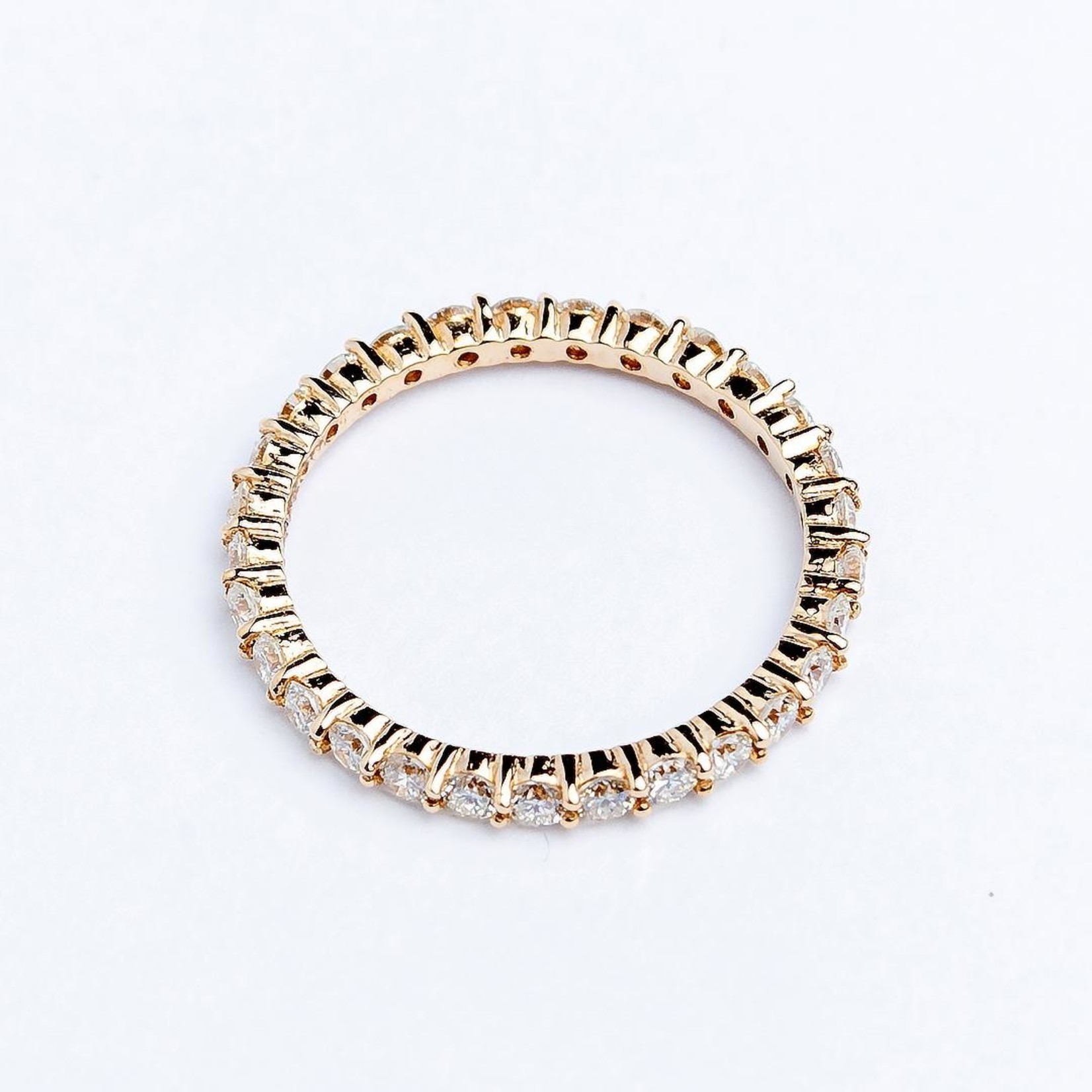 LXR Jewelry Ring Band 14KW DIA 1.0CT Yellow Gold