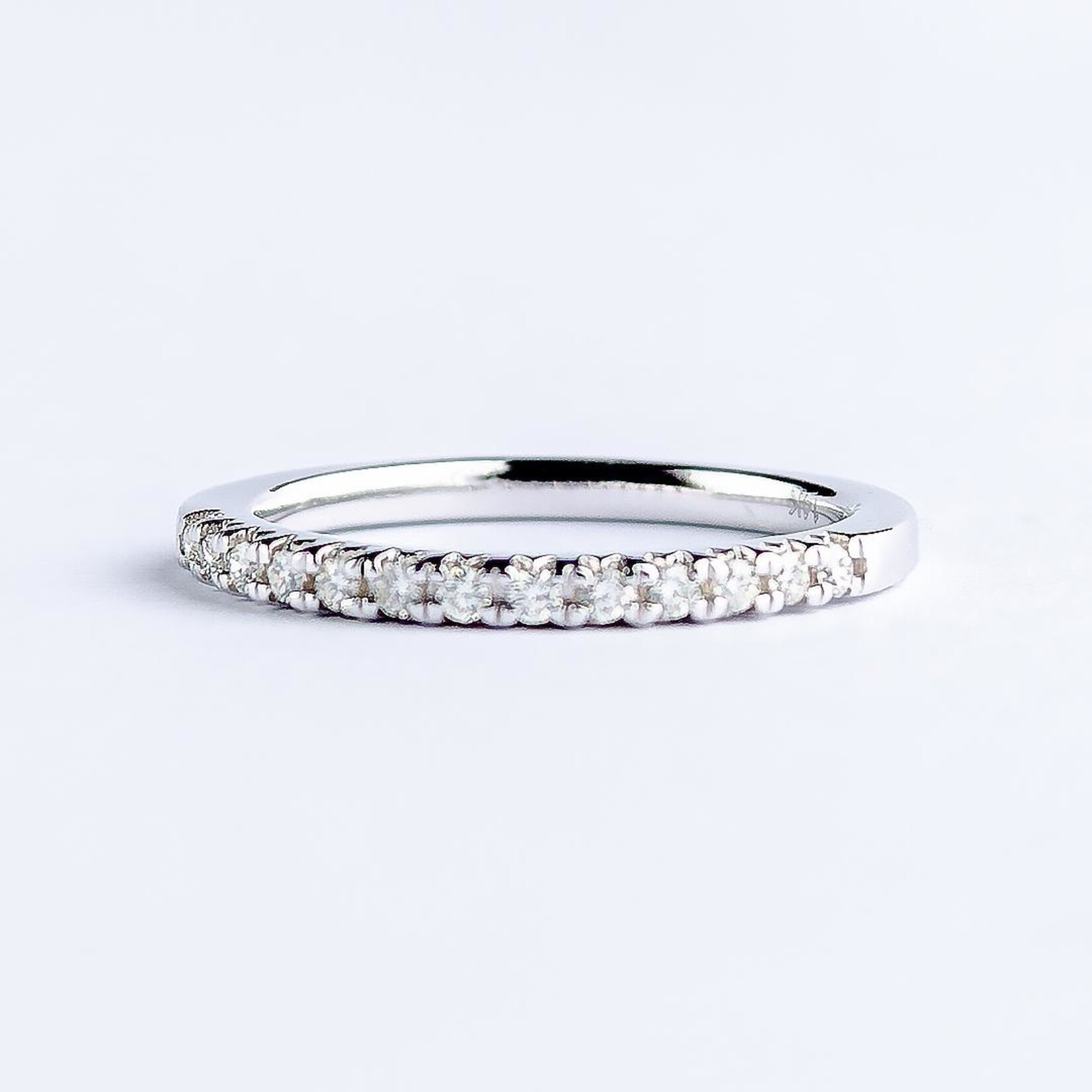 LXR Jewelry Ring Band 14KW DIA 0.20CT White Gold