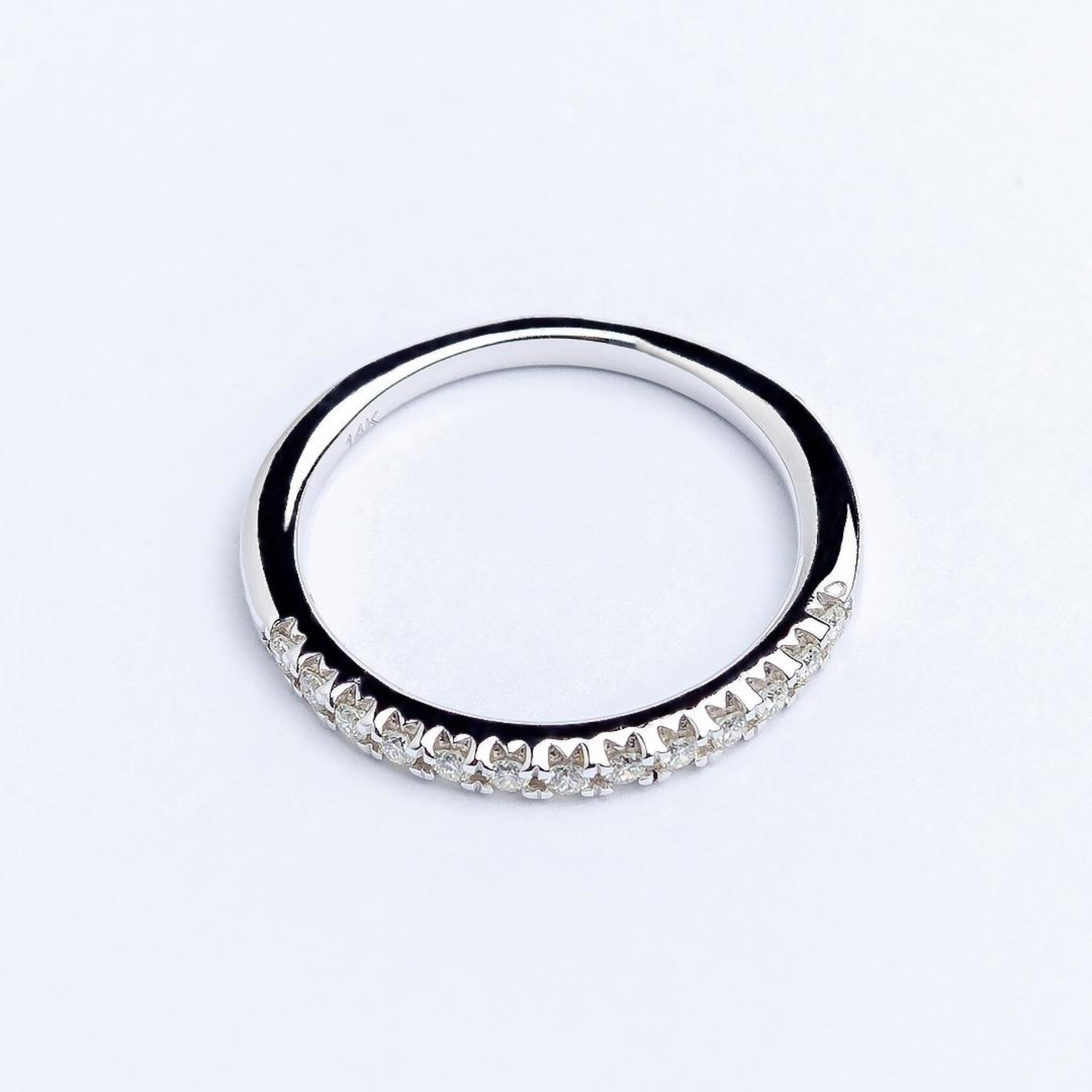 LXR Jewelry Ring Band 14KW DIA 0.20CT White Gold