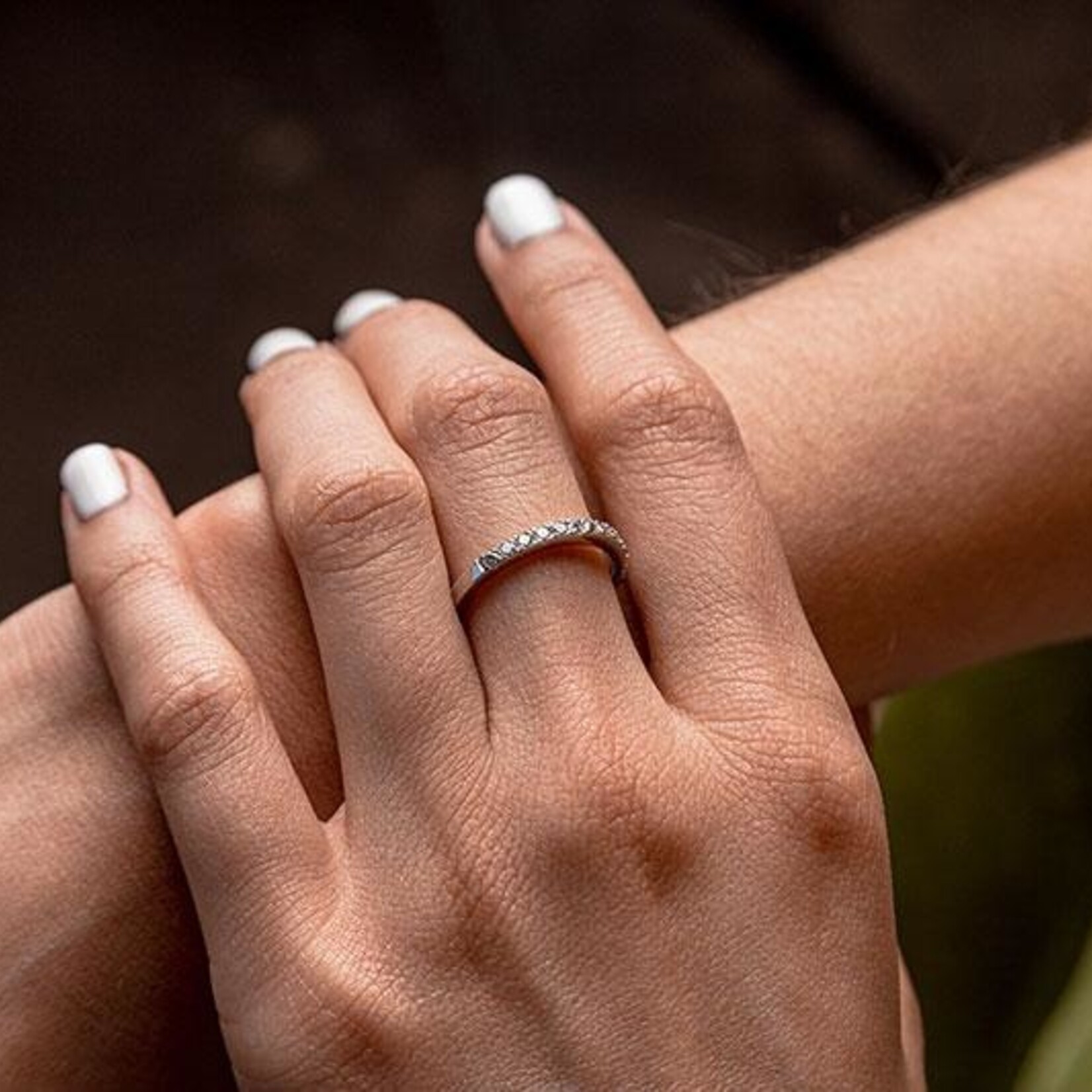 LXR Jewelry Ring Band 14KW DIA 0.20CT White Gold