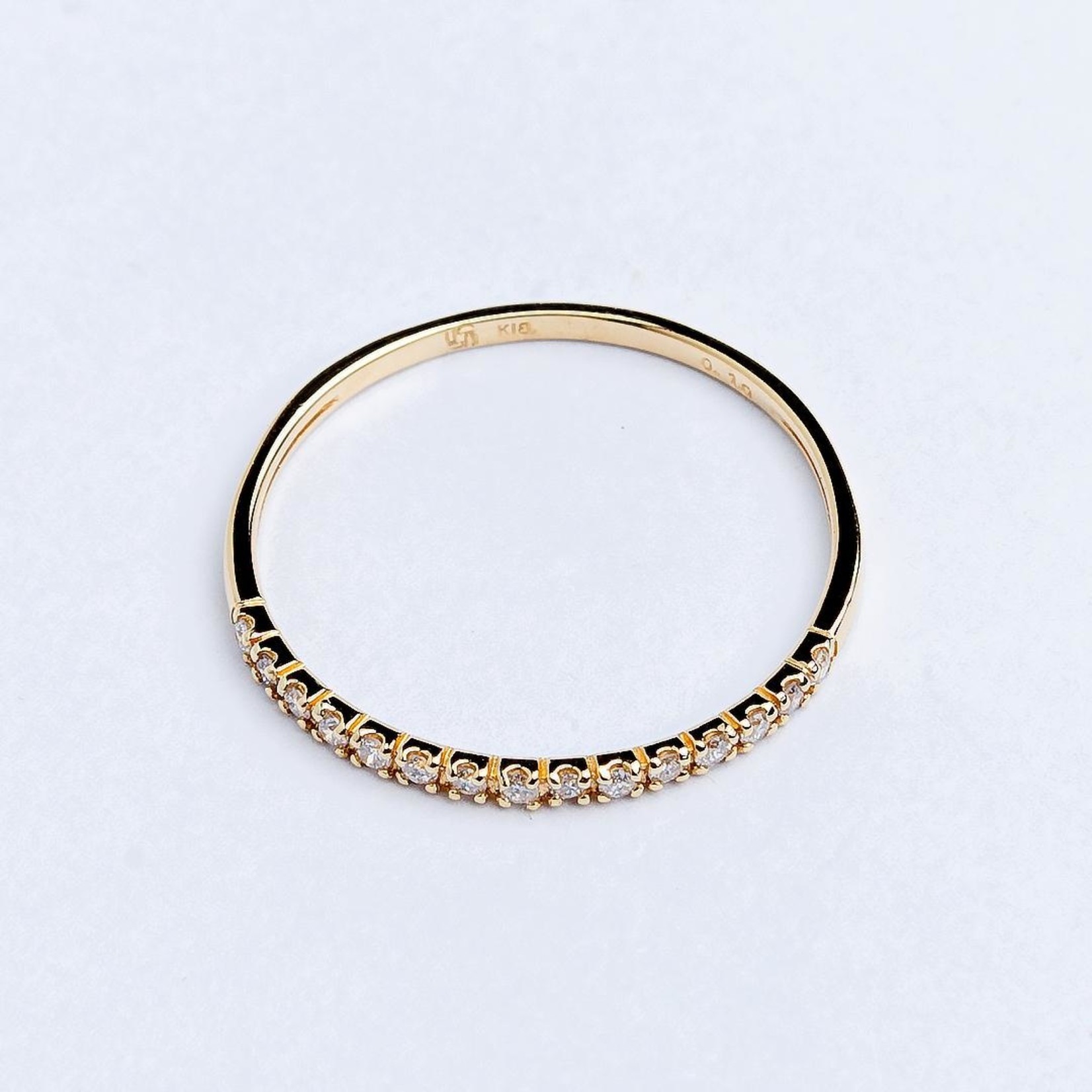 LXR Jewelry Ring DIA .11CT Yellow Gold wt .78gr