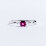 LXR Jewelry Ring M 1.36gr .97ct .24cts White Gold
