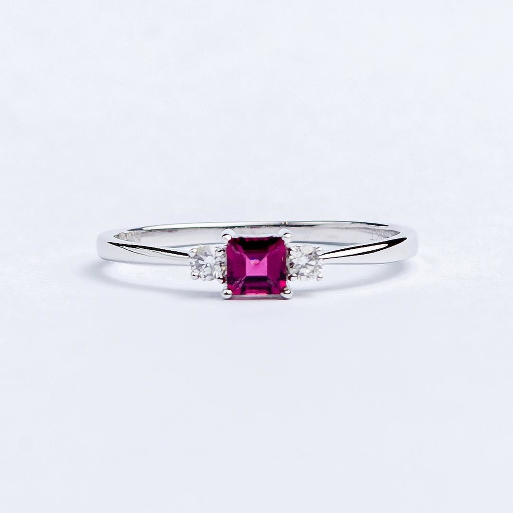 LXR Jewelry Ring M 1.36gr .97ct .24cts White Gold