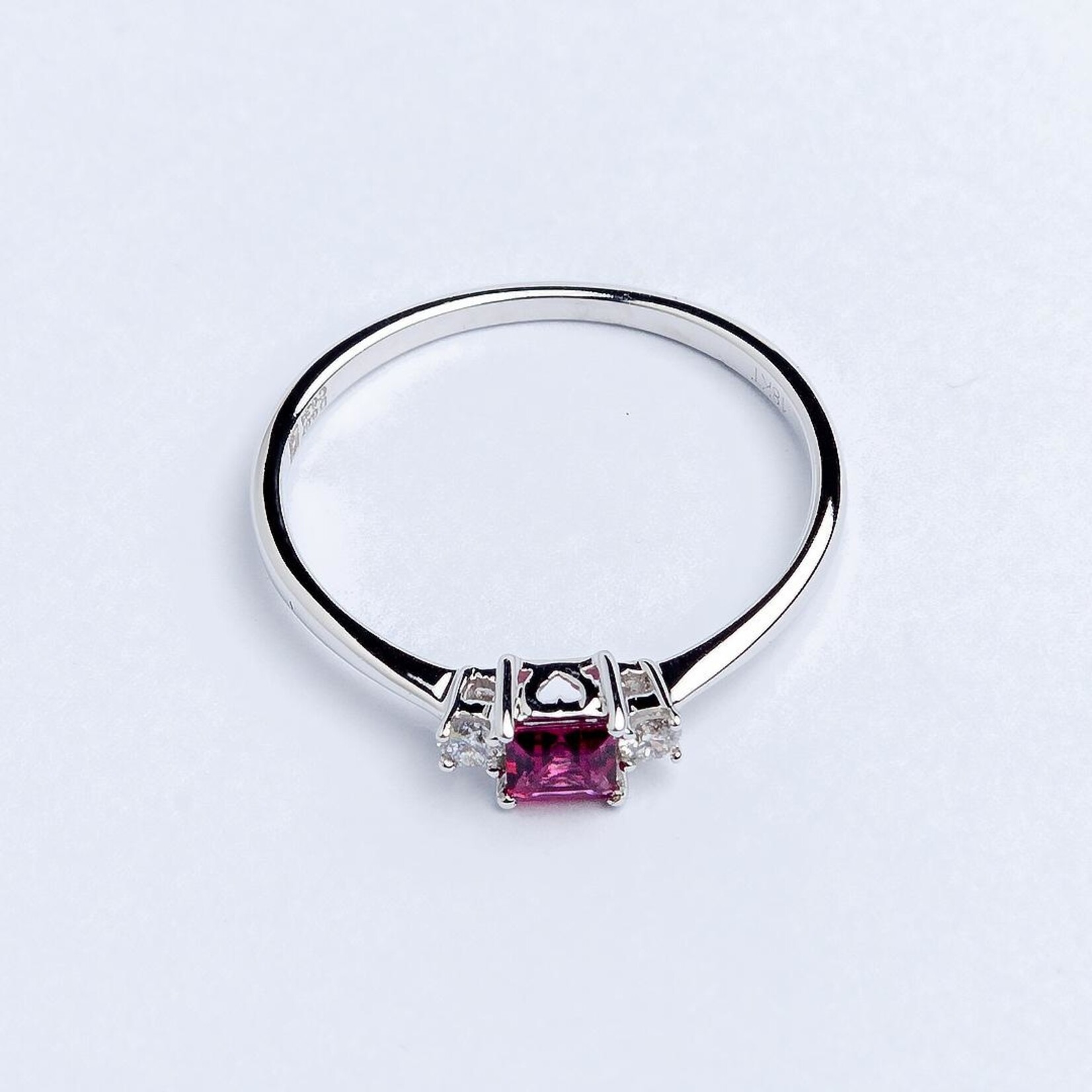 LXR Jewelry Ring M 1.36gr .97ct .24cts White Gold