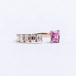 LXR Jewelry Ring 18KW Sapphire .51CT DIA .68CT  wt 2.22gr