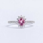 LXR Jewelry Ring 14KW DIA .48CT Spinel .58CT