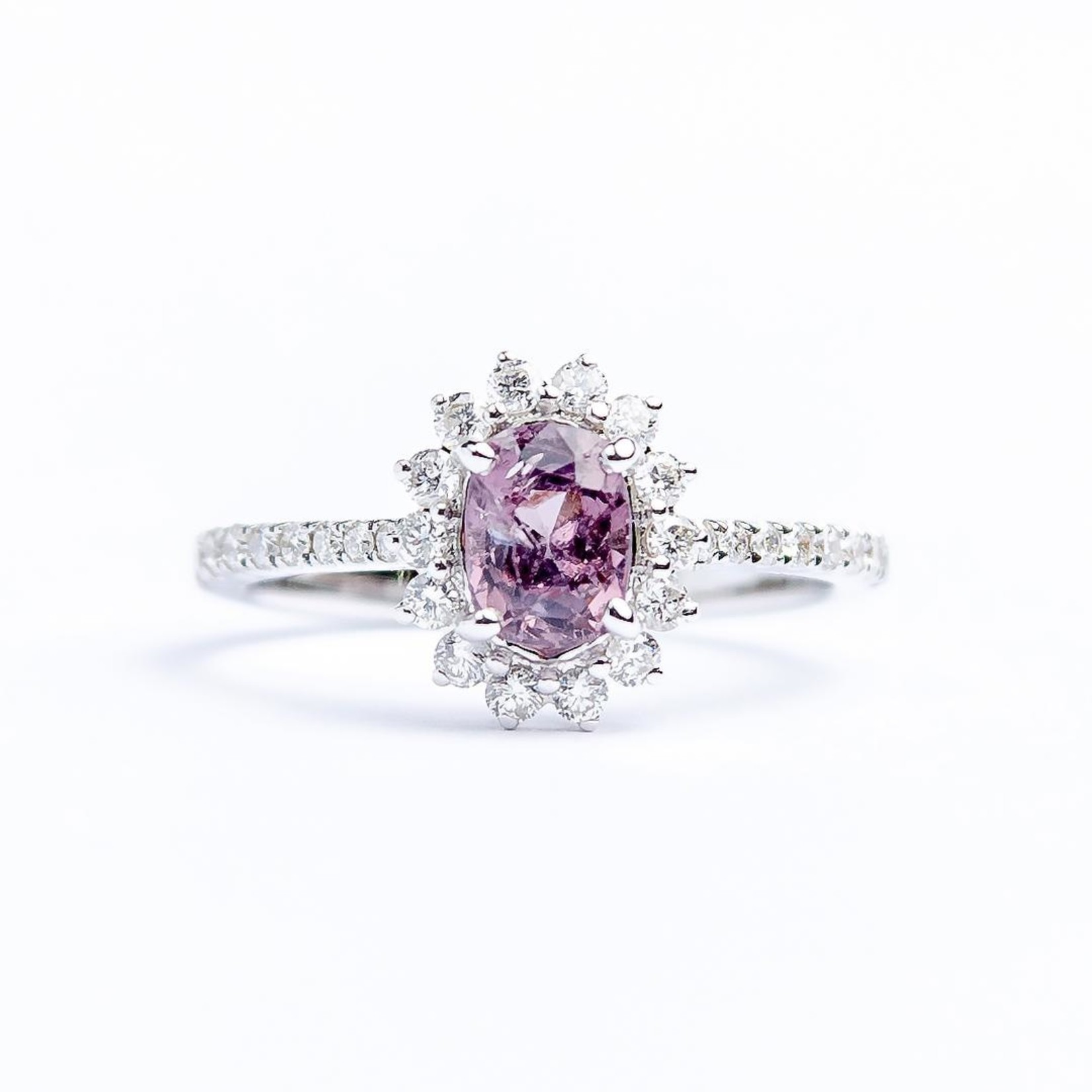 LXR Jewelry Ring 14KW DIA .55CT Spinel .87CT