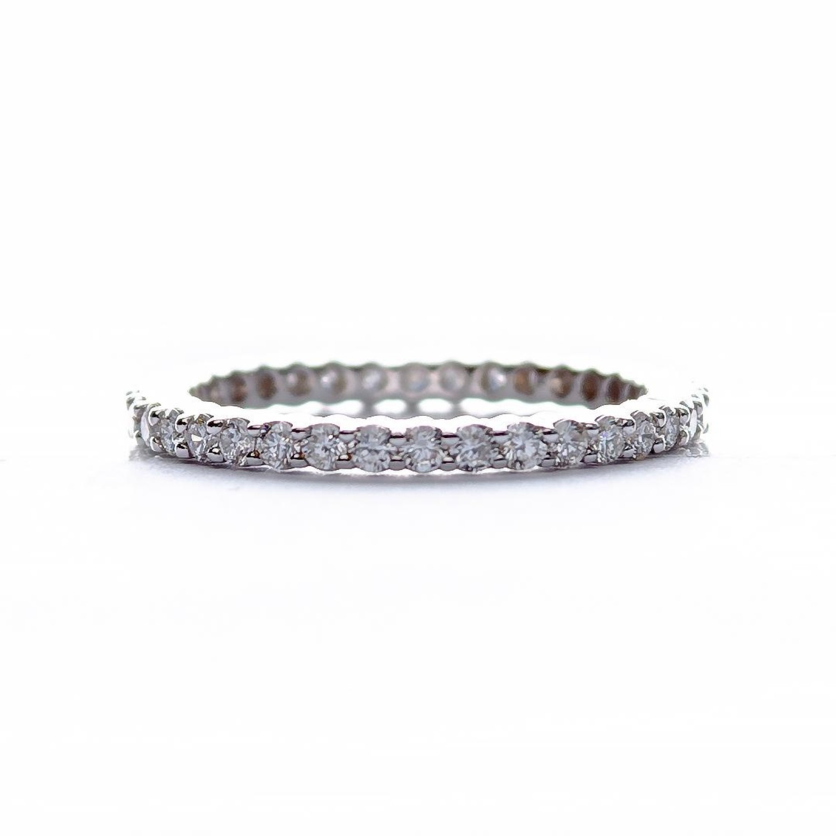 LXR Jewelry Ring Band 18KW DIA 0.98CT Eternity