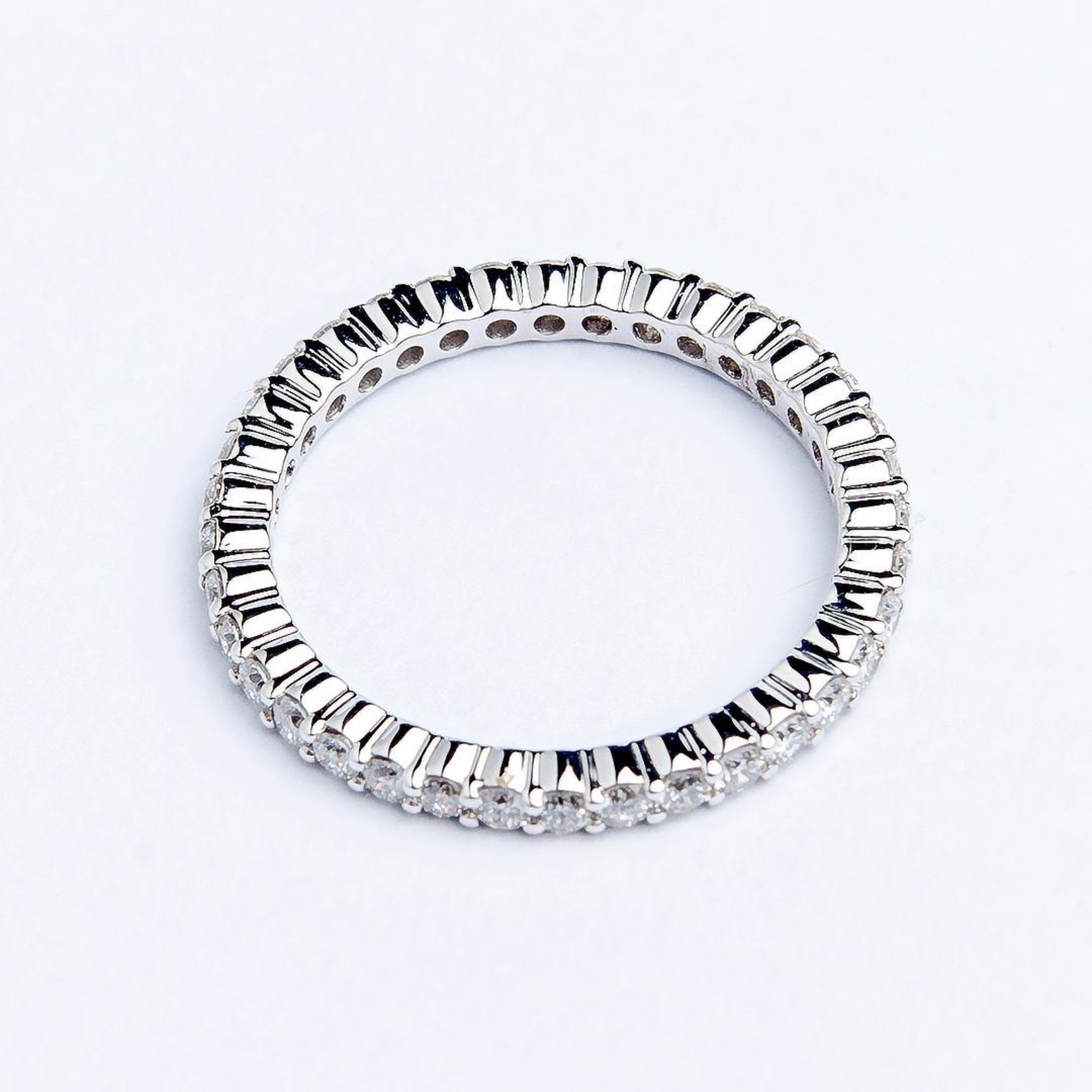 LXR Jewelry Ring Band 18KW DIA 0.98CT Eternity