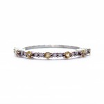 LXR Jewelry Ring Band 18K Yellow Sapphire DIA 0.18CT