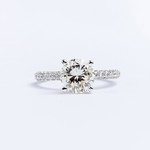 LXR Jewelry Ring 14KW Setting DIA 1.44CT Semi MTG Round DIA 1.89CT LR J/SI1