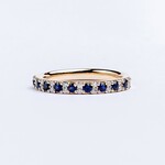 LXR Jewelry Ring 14K Sapphire BS .37ct Dia .13ct Yellow Gold