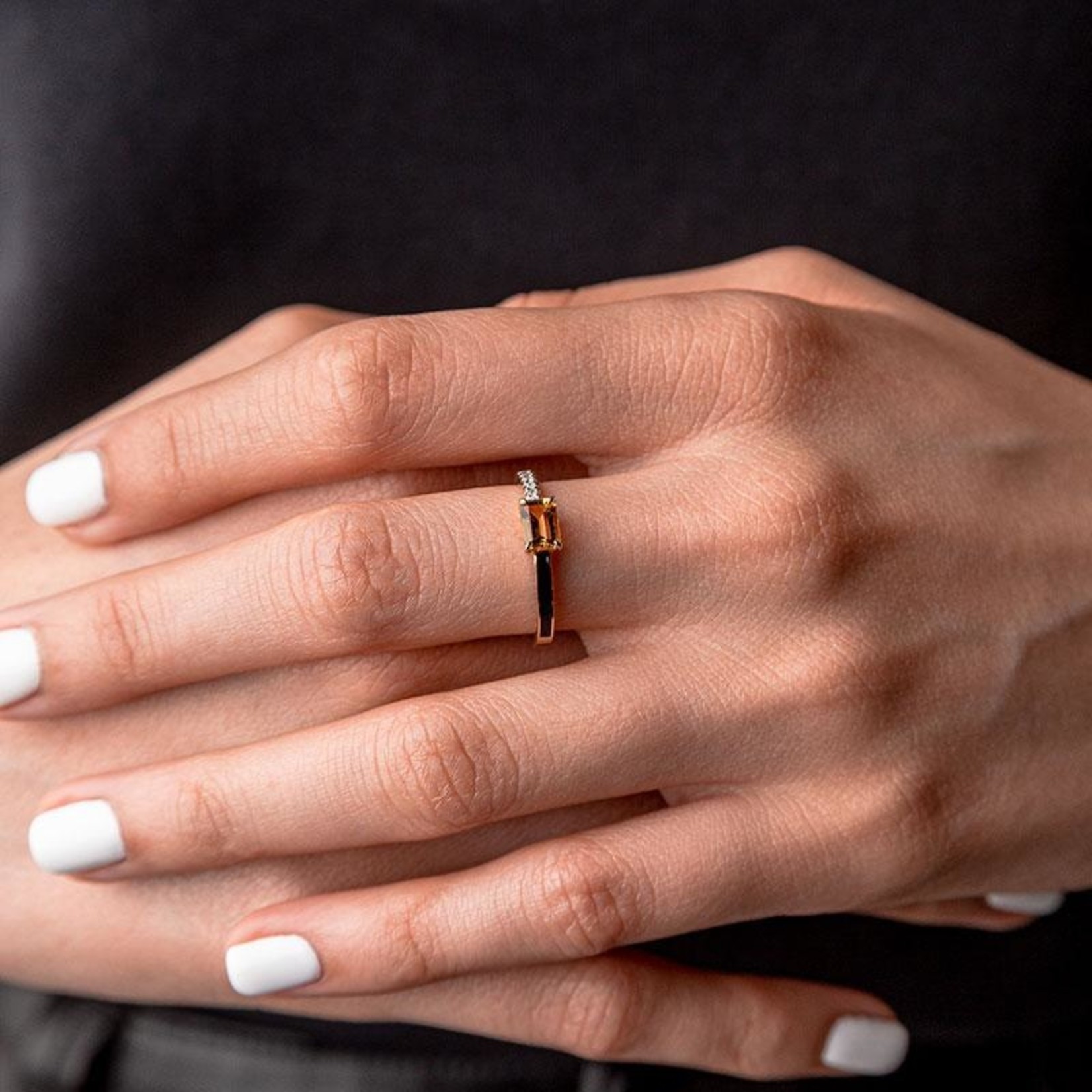 LXR Jewelry Ring 14K Yellow Gold Sapphire Enamel Black