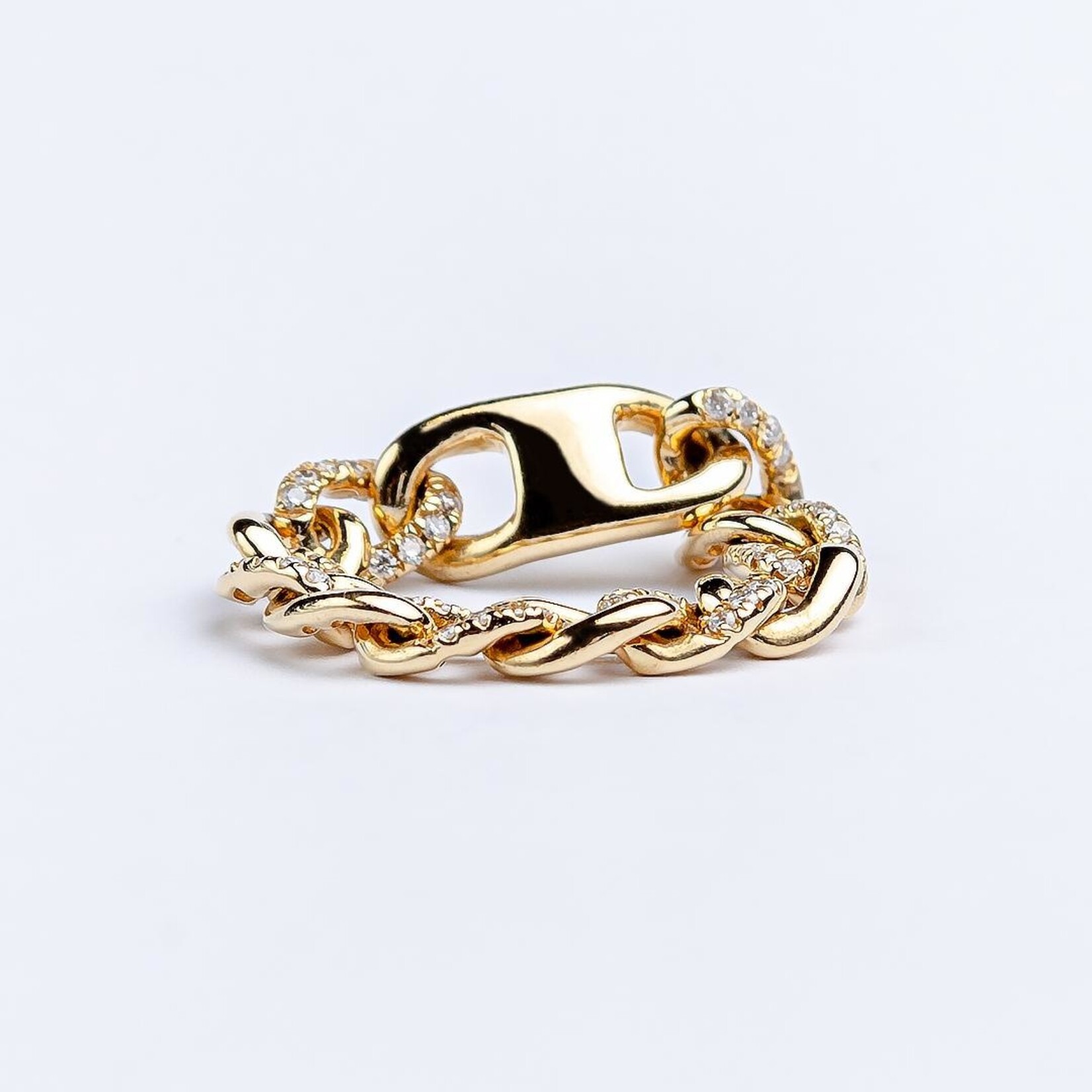 LXR Jewelry Ring DIA .26CT Yellow Gold wt 5.49g