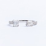 LXR Jewelry Ring 18KW DIA .8CT White Gold wt 1.80g