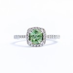 LXR Jewelry Ring 14KW DIA .43CT Tourmaline .74CT