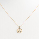 LXR Jewelry Necklace 14K A Coin with diamonds